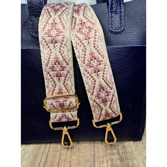 Wide Crossbody Strap Guitar Strap Pink Lavender Woven Bag Strap FAST SHIP - Picture 3 of 5